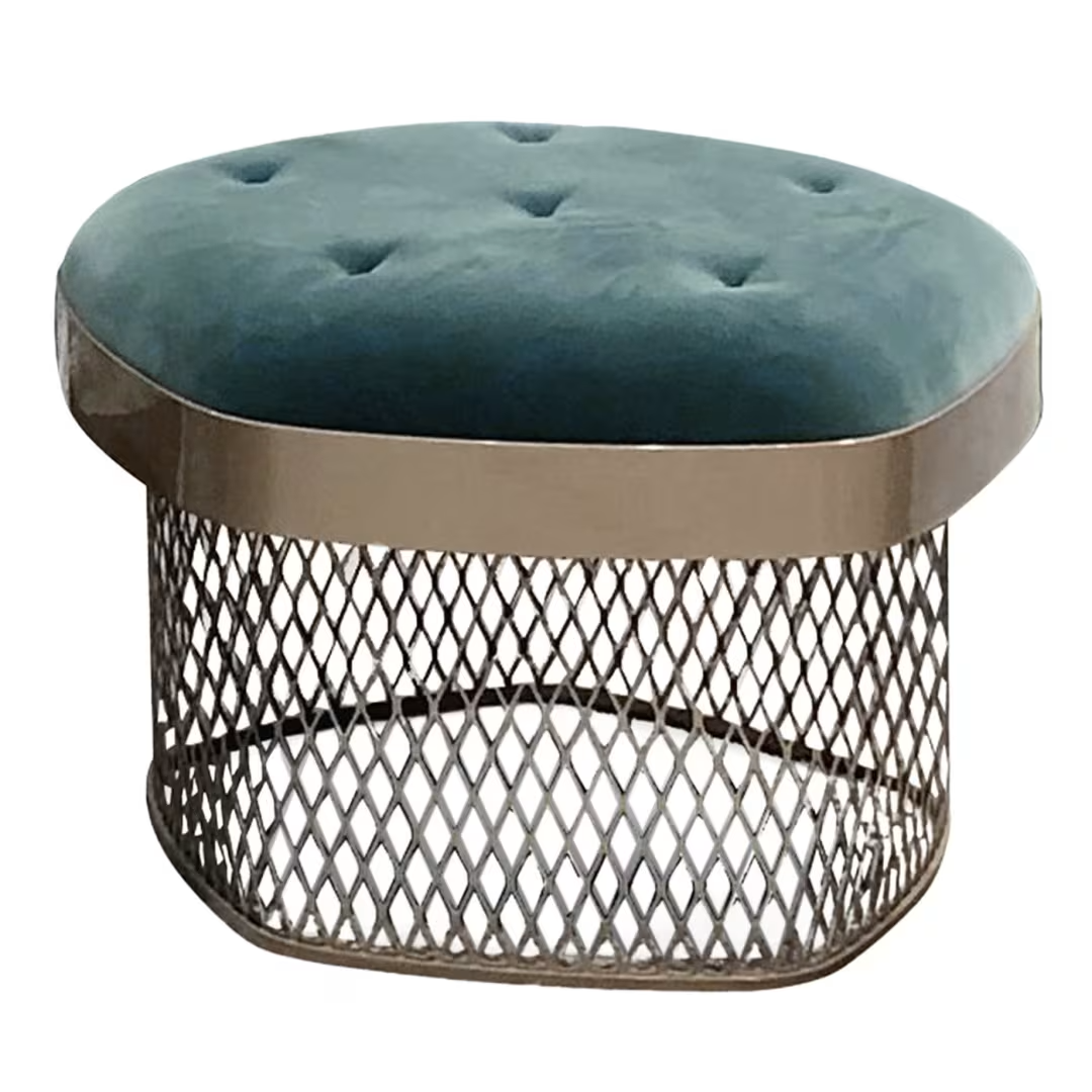 Asparagus iii teal ottoman