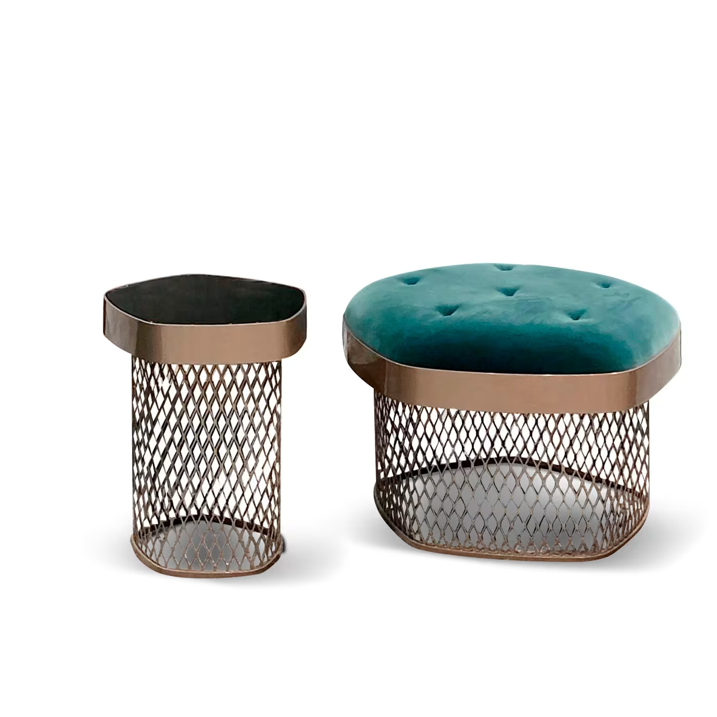 Asparagus iii teal ottoman