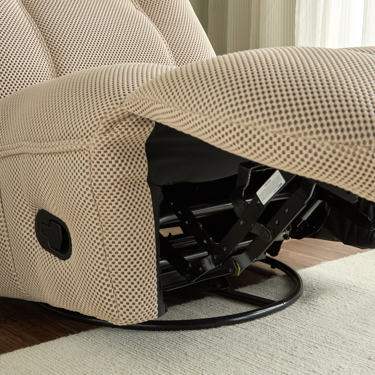 Fabric rocking recliner chair