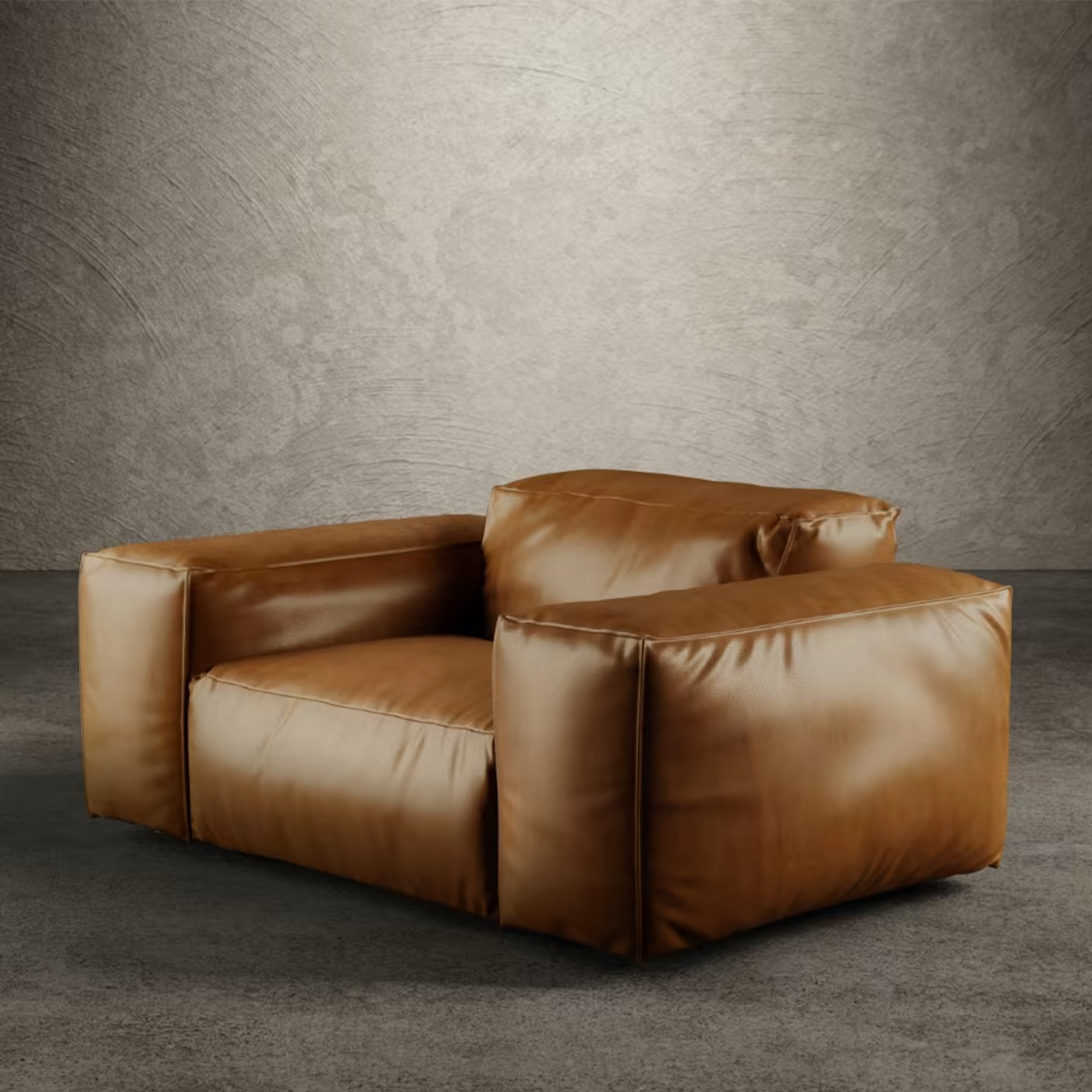 Meet me armchair leather brown