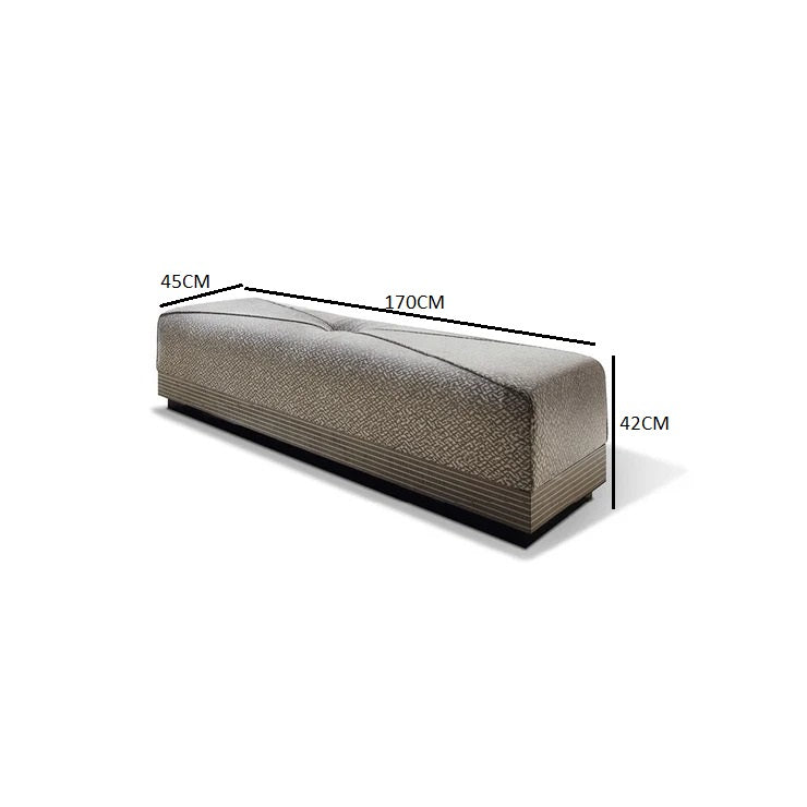 Beige velvet leather bench
