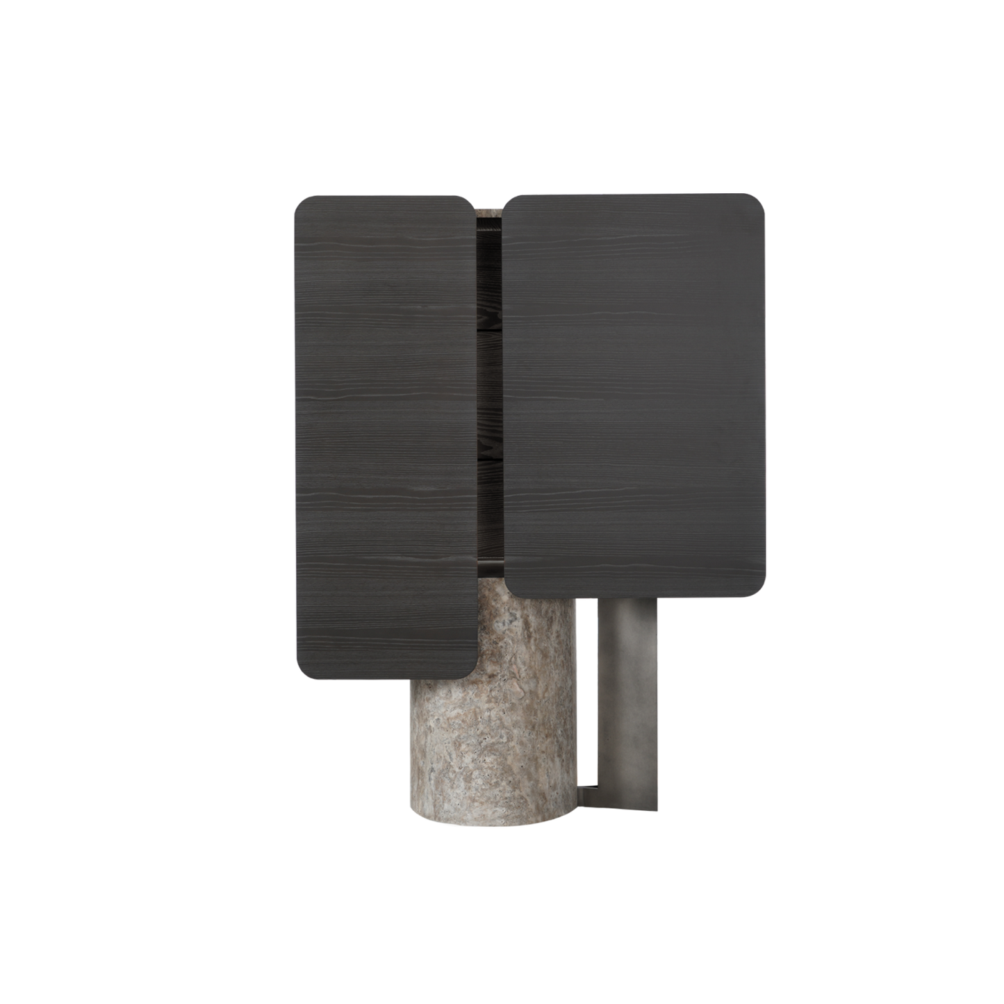 Whimsical Stone and Wood Cabinet