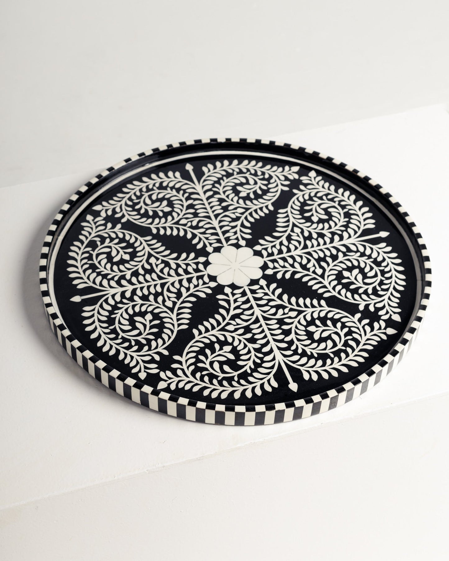 Handmade Inlay Black Tray