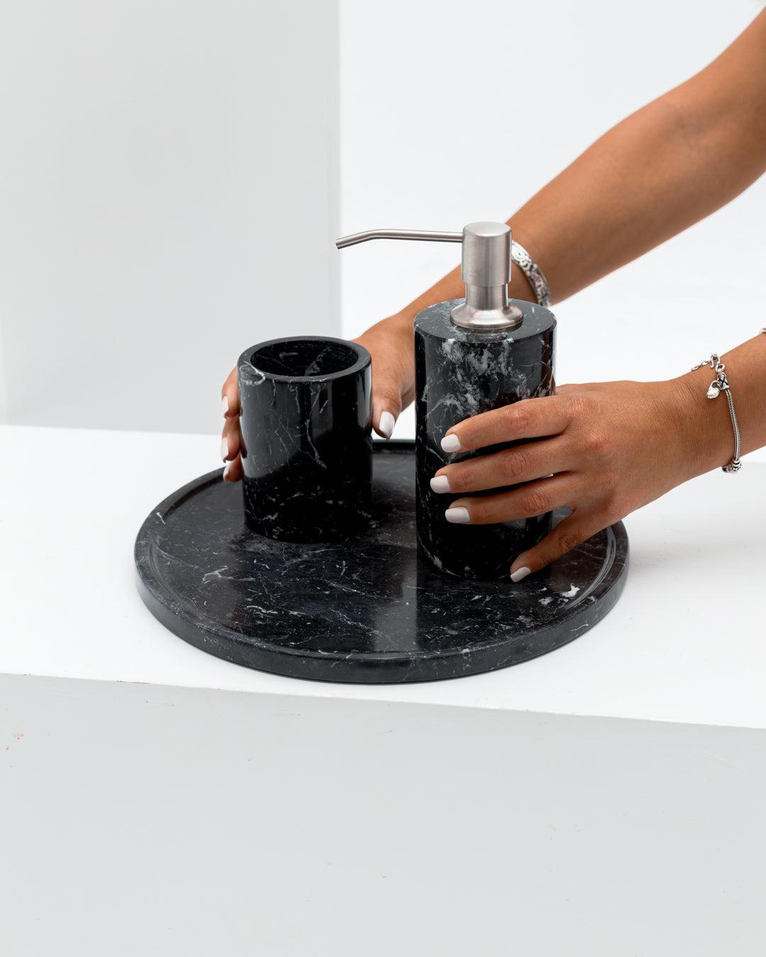 Black Marble Round Platter