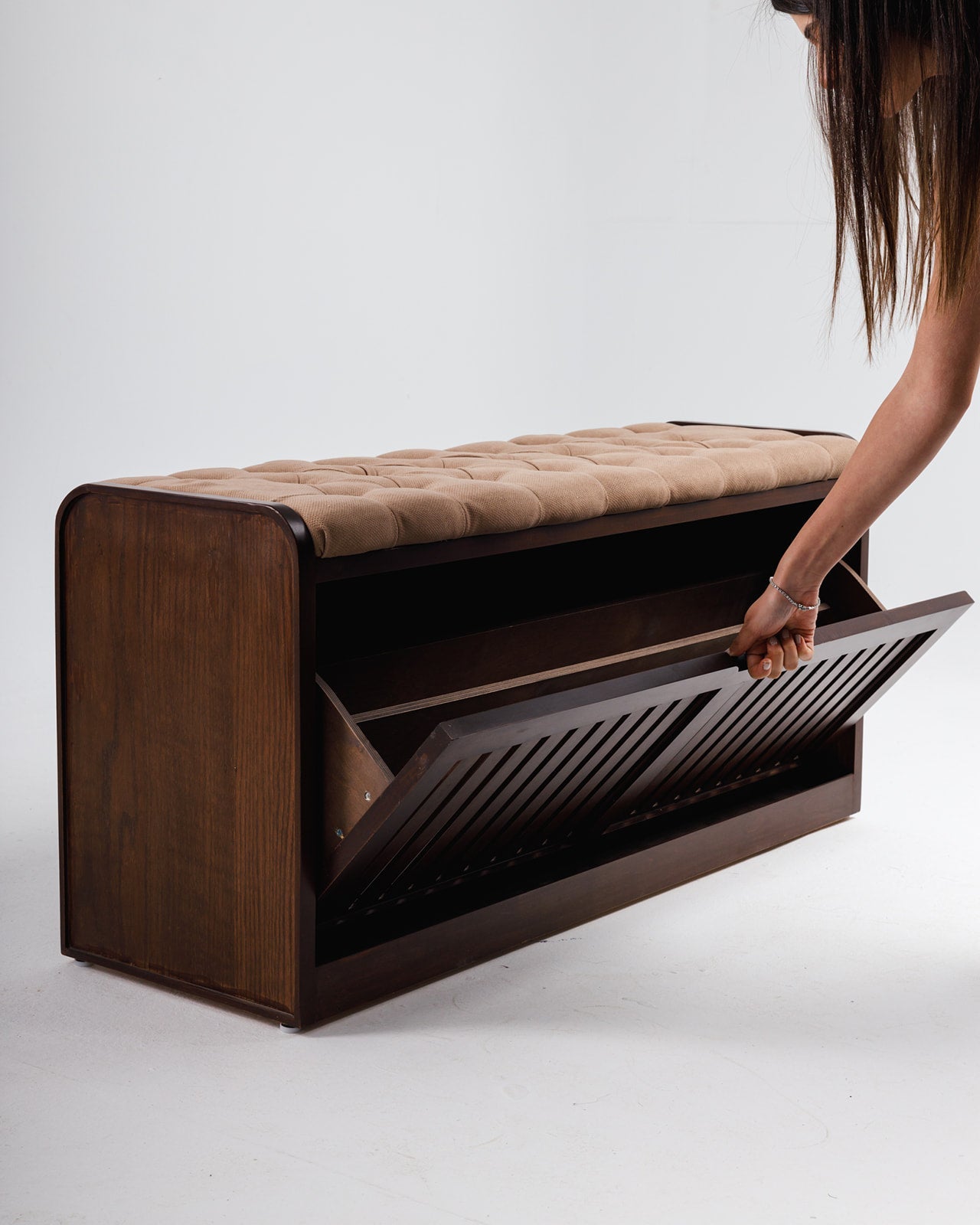 Secret Shoe Storage Bench