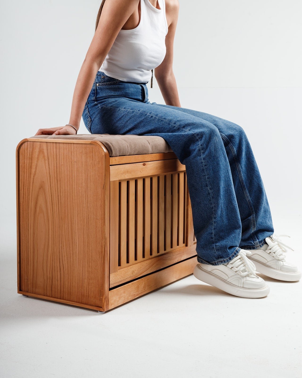 Secret Shoe Storage Bench