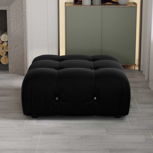 Luxe Black Velvet Modular Sectional Sofa