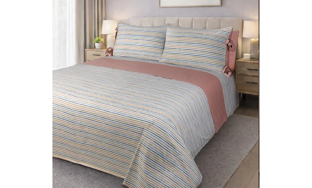 Double striped printed sheet, 4 pieces