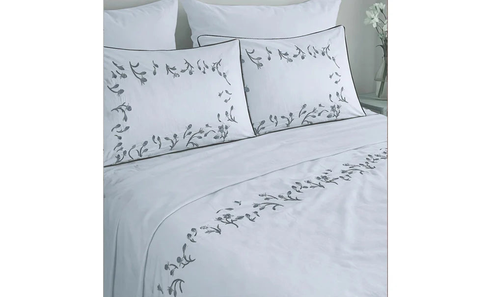 Rosa double embroidered sheet, 4 pieces