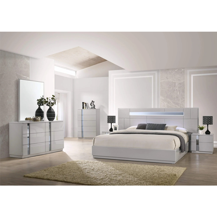 Palermo Modern Bed in Grey