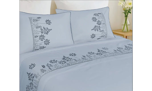 Double branch embroidered sheet, 4 pieces