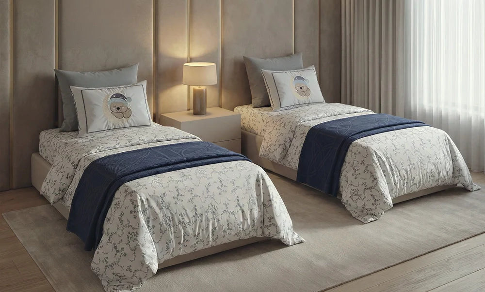 Camila single embroidered Ebro coverlet, 6 pieces