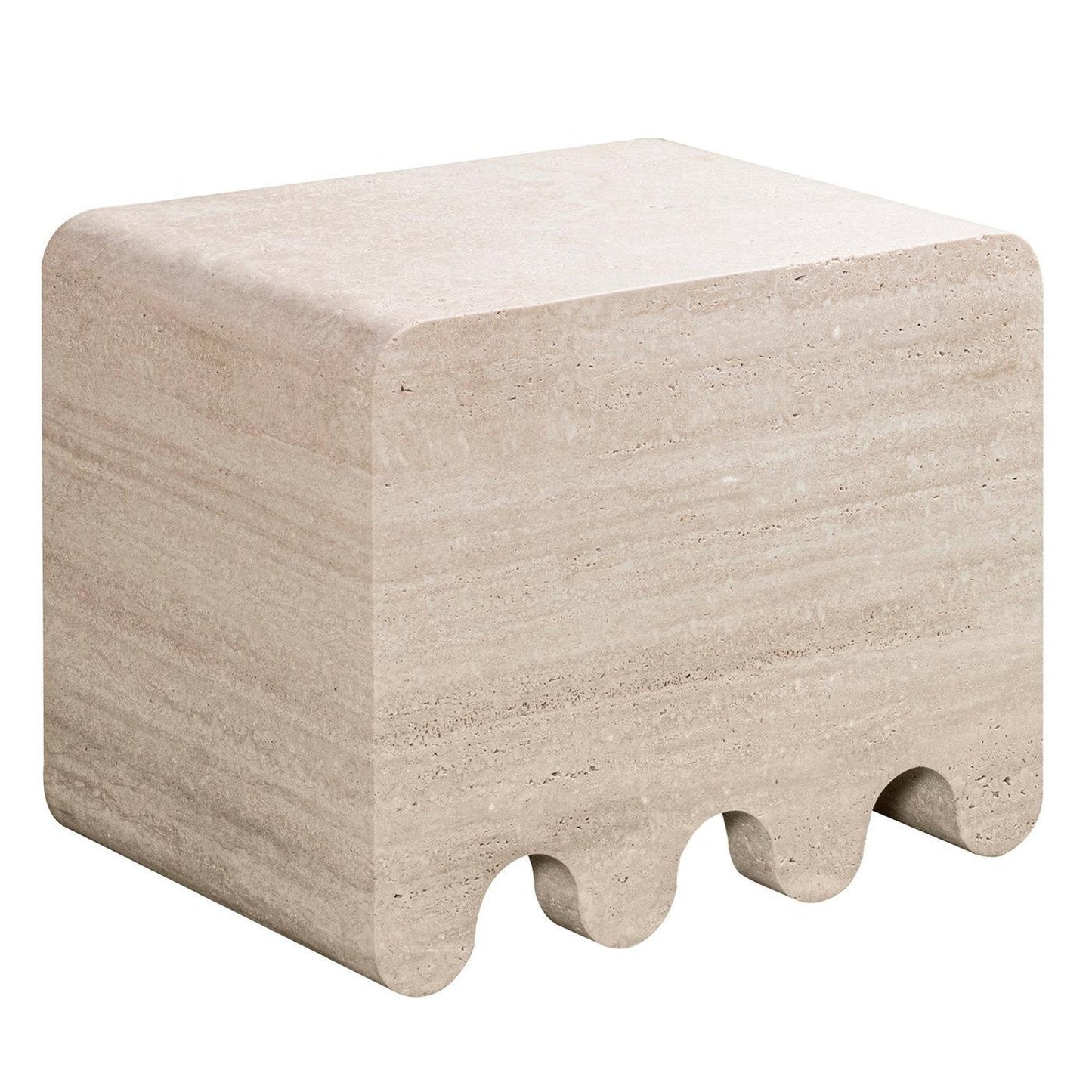 Contemporary Travertine Table Ossicle