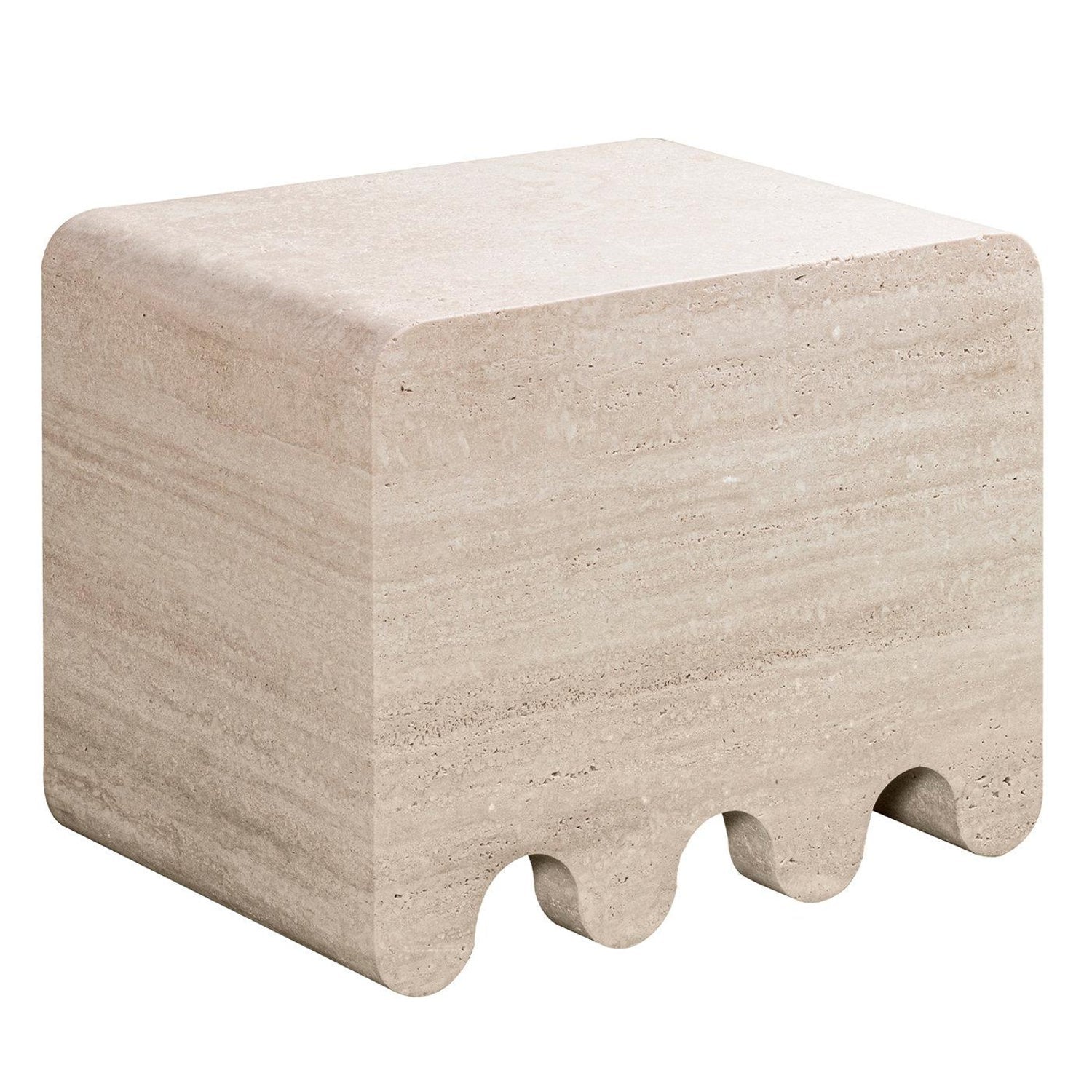 Contemporary Travertine Table Ossicle