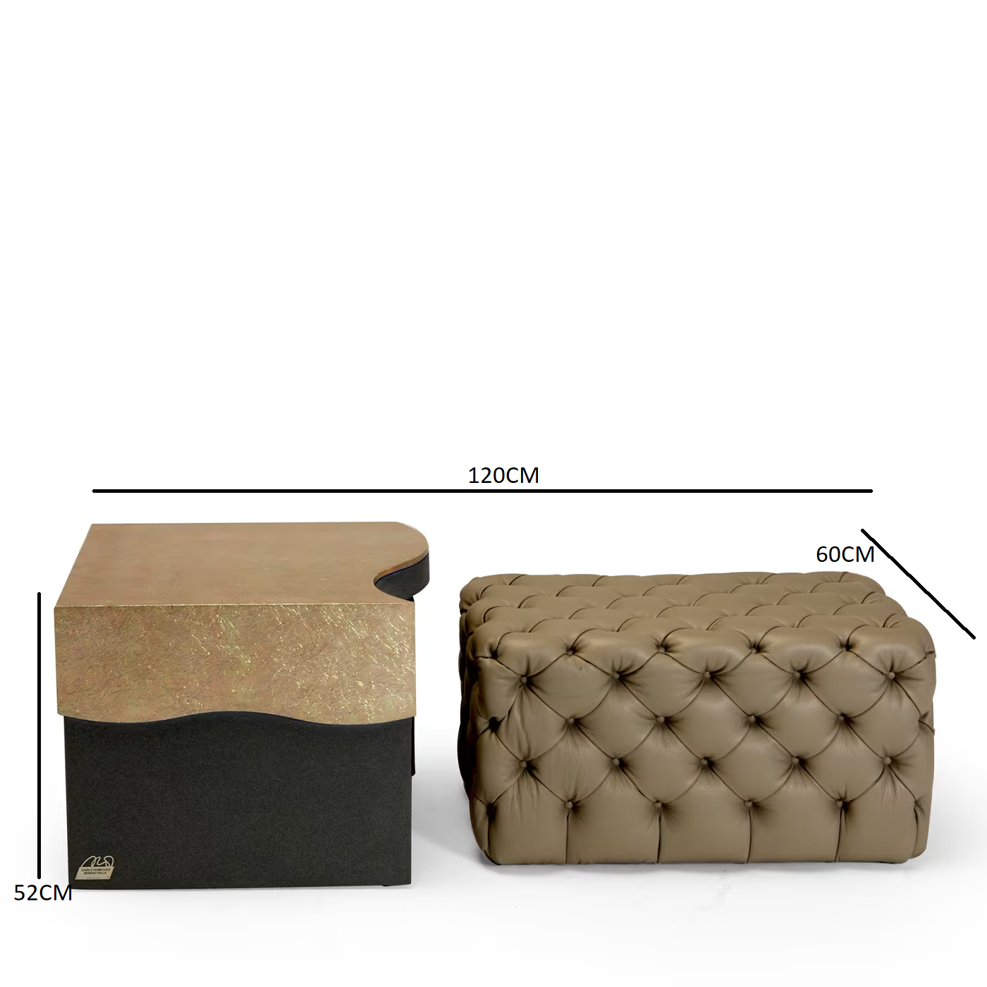 Ceto onda leather pouf