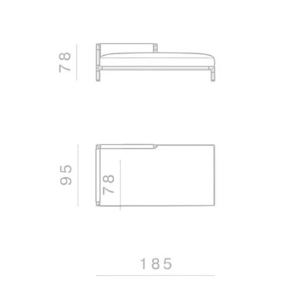 Frame l-shaped chaise longue