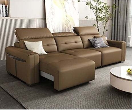 Versatile Multi-Angle Electric Leather Sectional Sofa Bed
