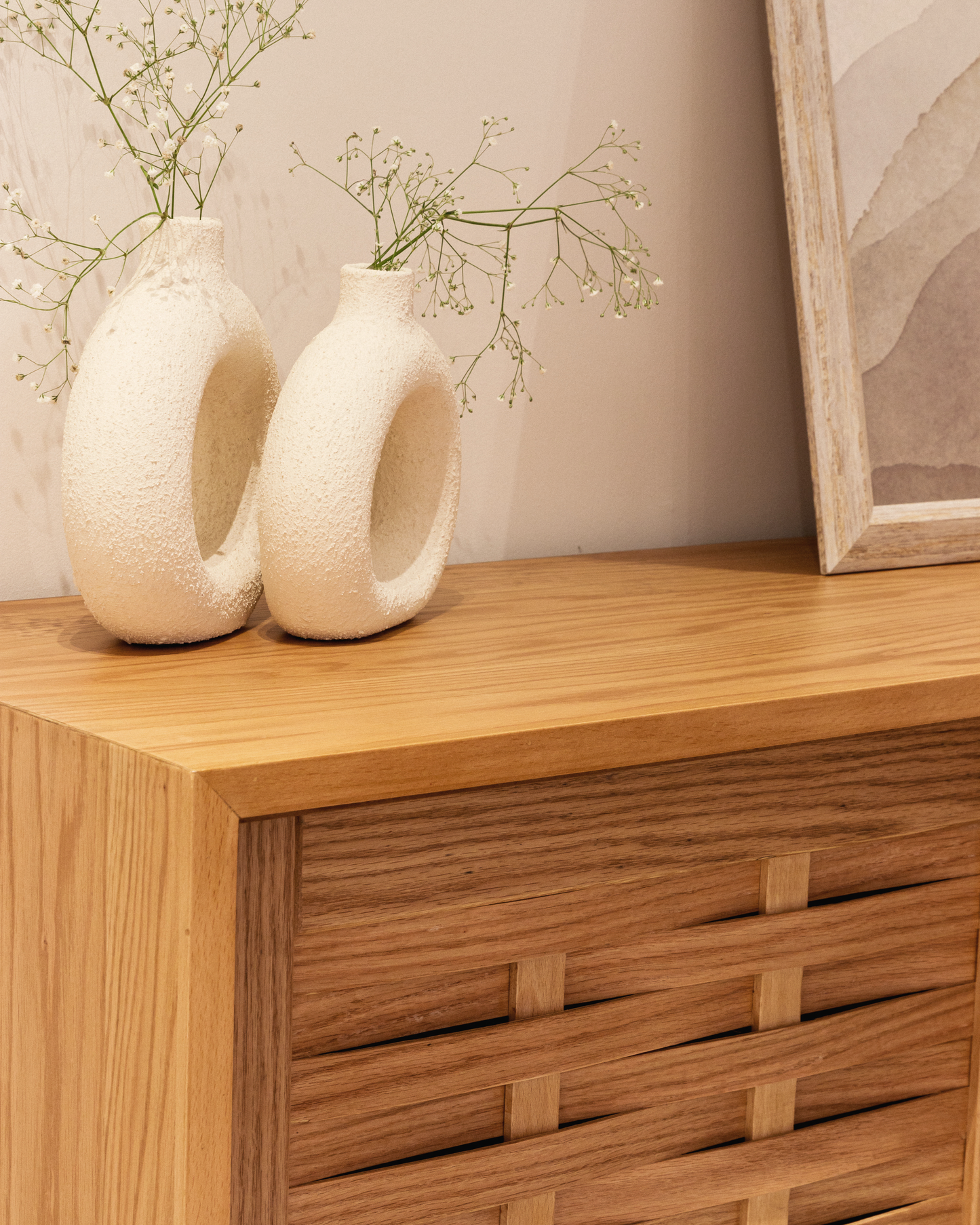 Oak Sliding Shoe Storage