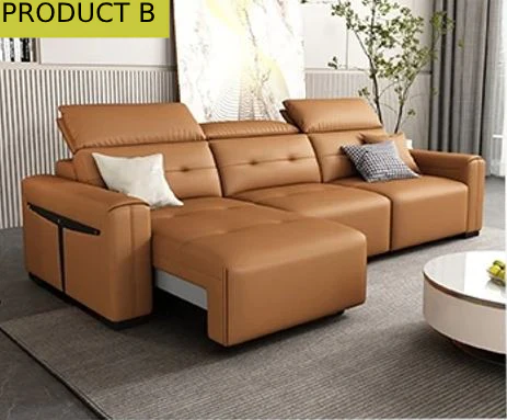 Versatile Multi-Angle Electric Leather Sectional Sofa Bed