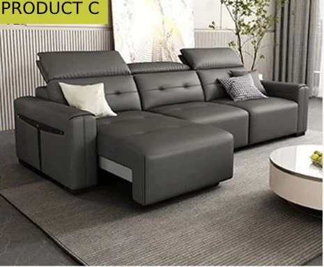 Versatile Multi-Angle Electric Leather Sectional Sofa Bed