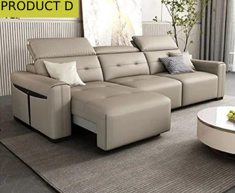 Versatile Multi-Angle Electric Leather Sectional Sofa Bed