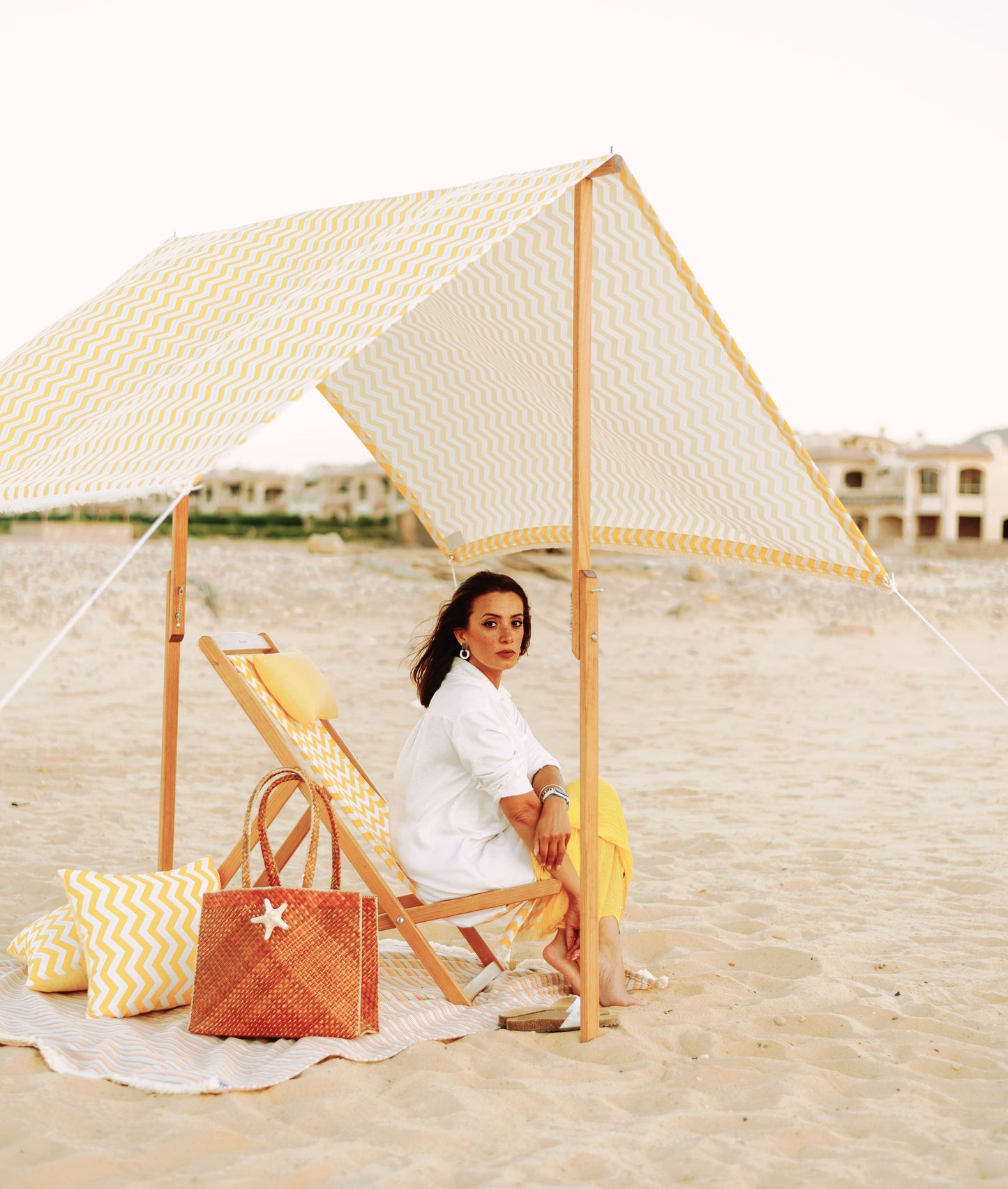 Vintage Yellow Beach Tent