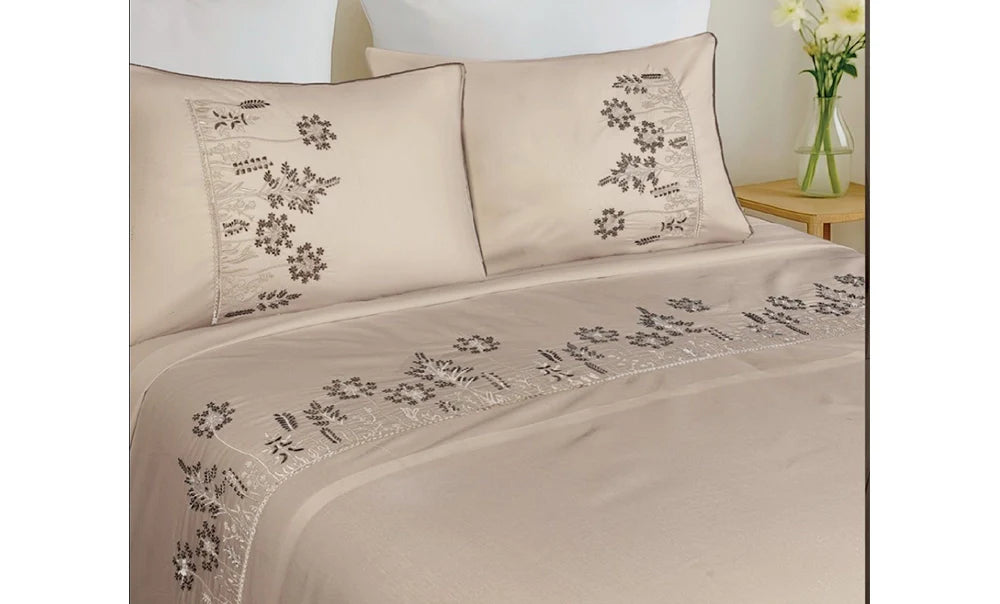 Double branch embroidered sheet, 4 pieces