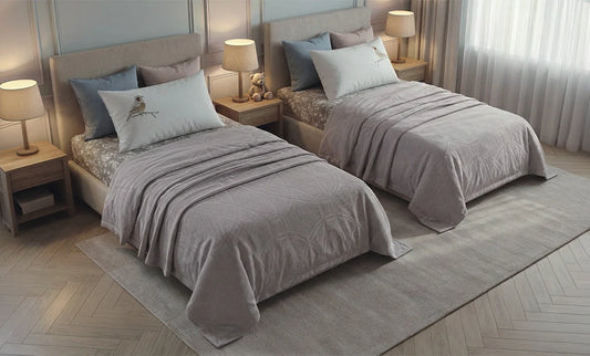 Camila single embroidered Ebro coverlet, 6 pieces
