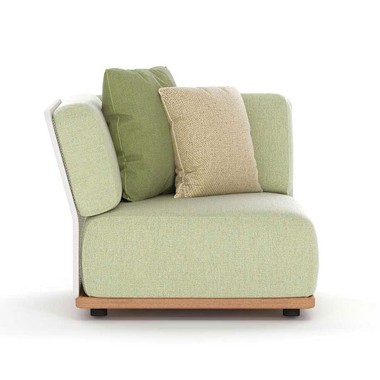 Outdoor sofa made of green fabric