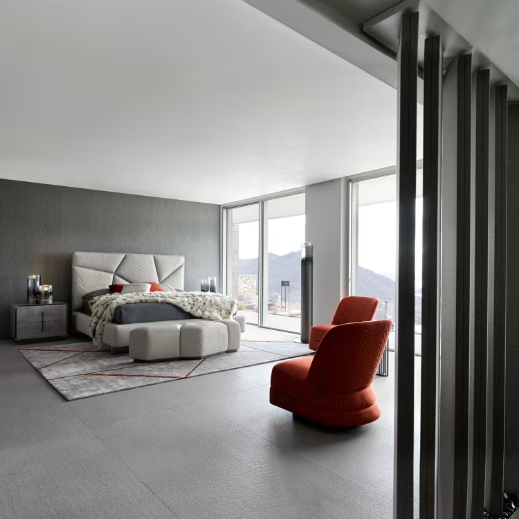 Upholstered Leather Bed