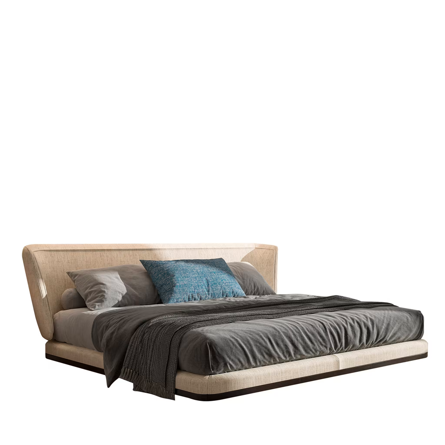 Cream king size bed