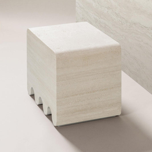 Contemporary Travertine Table Ossicle