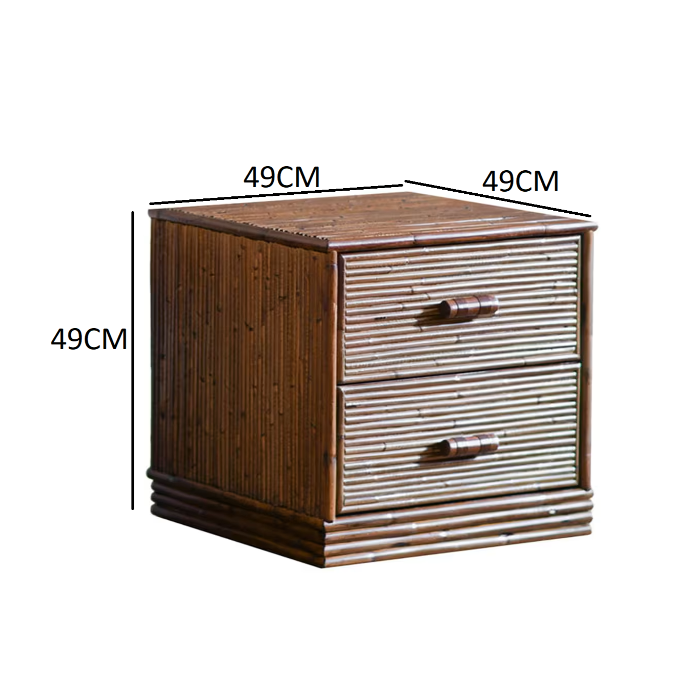 2-drawer bamboo nightstands
