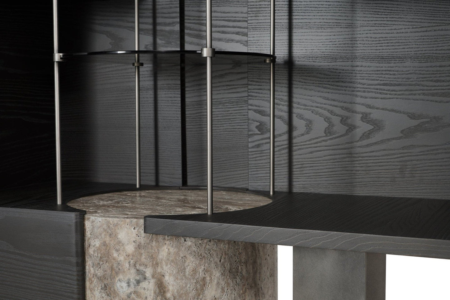 Whimsical Stone and Wood Cabinet