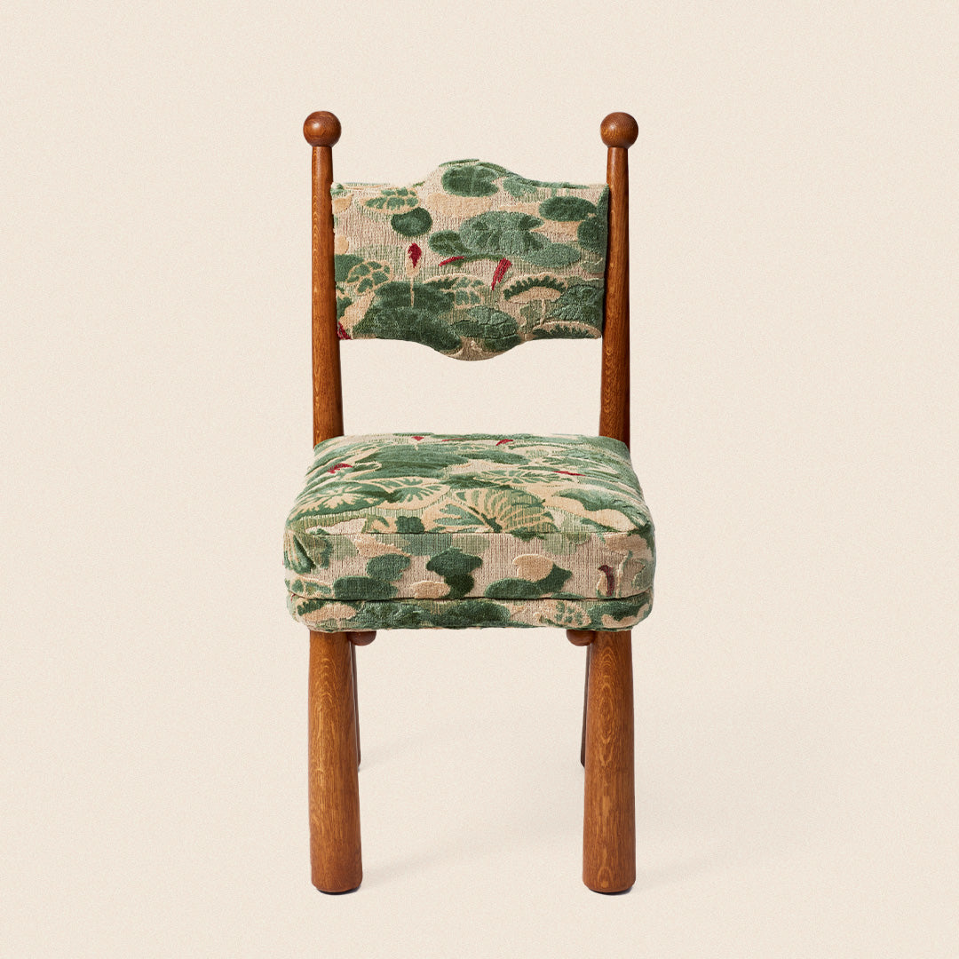 A chair with a distinctive design