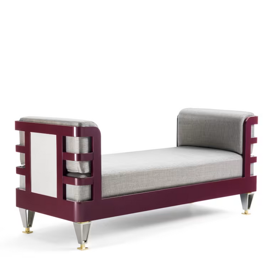 Lacquered wood bench