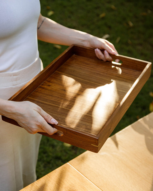 Handmade Wood & Brass Tray