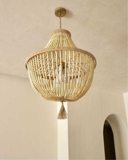 White Beaded Chandelier