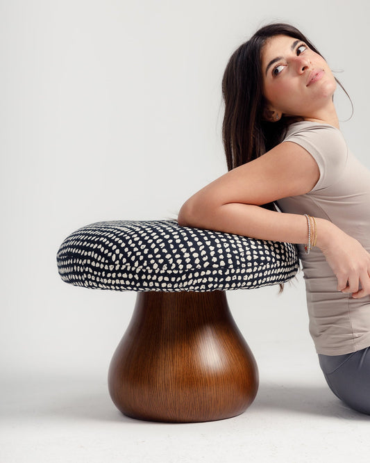 BW Mushroom Pouf