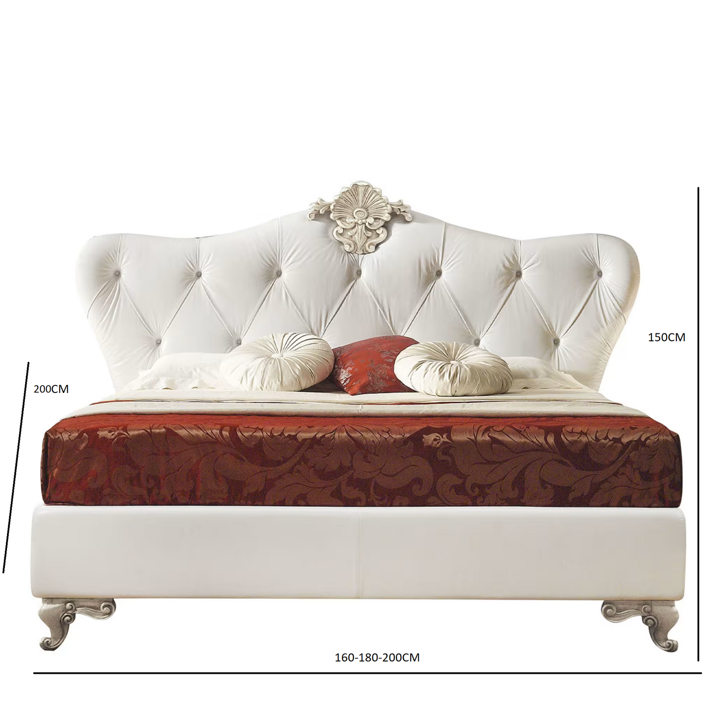White leather bed