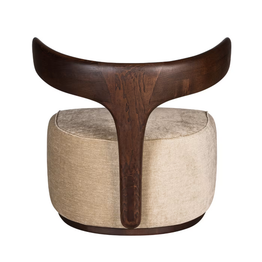 Moby dick beige fabric-covered armchair