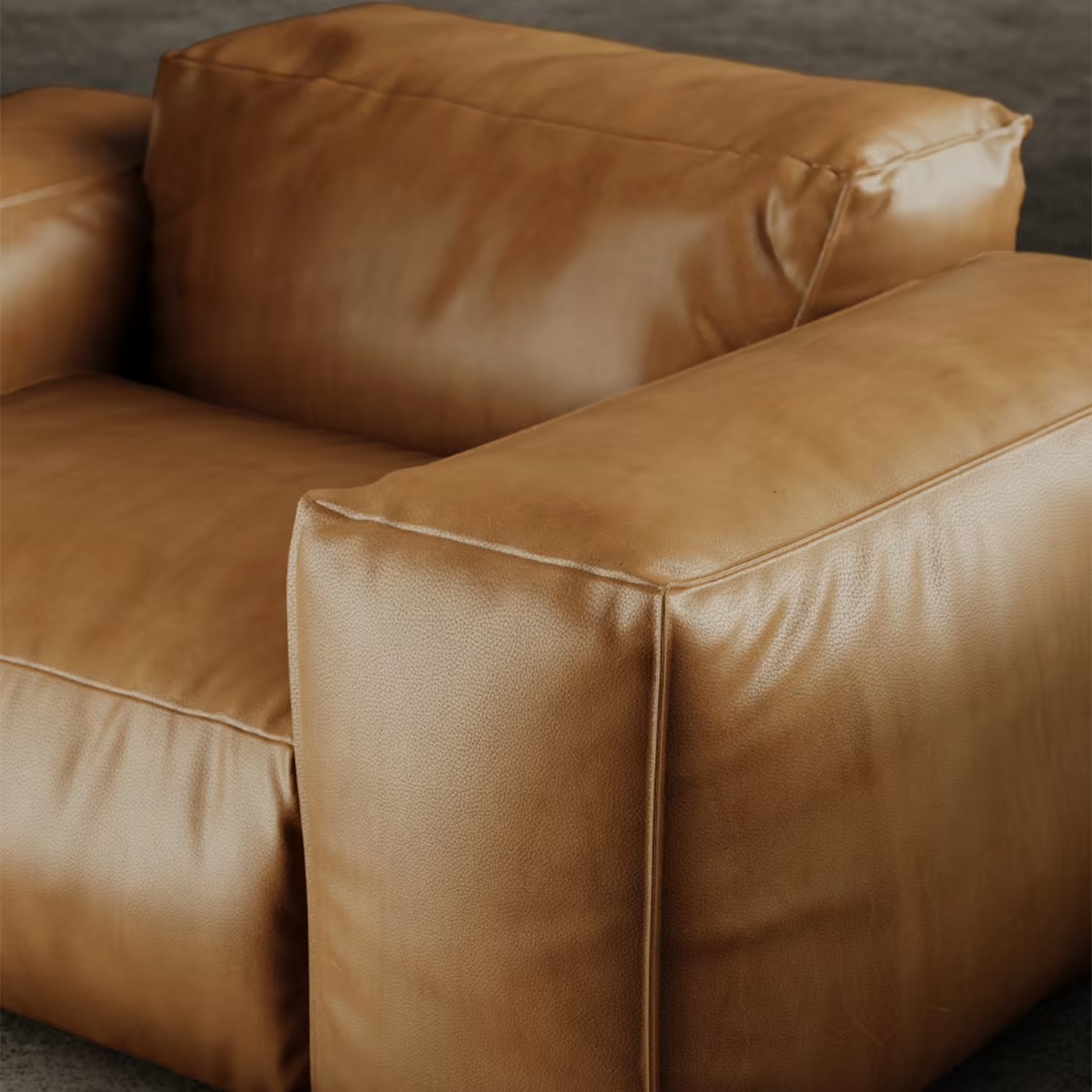 Meet me armchair leather brown