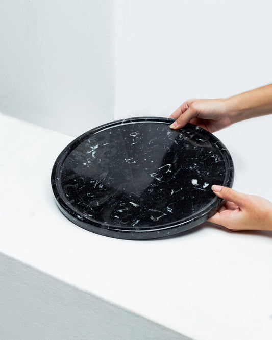 Black Marble Round Platter