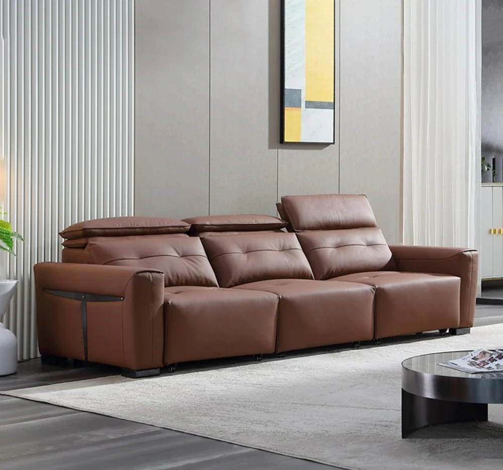 Versatile Multi-Angle Electric Leather Sectional Sofa Bed