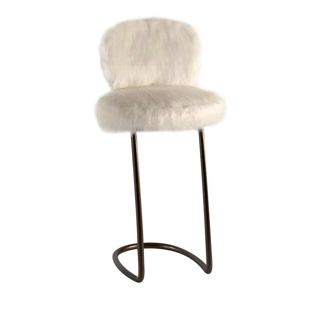 white furry stool