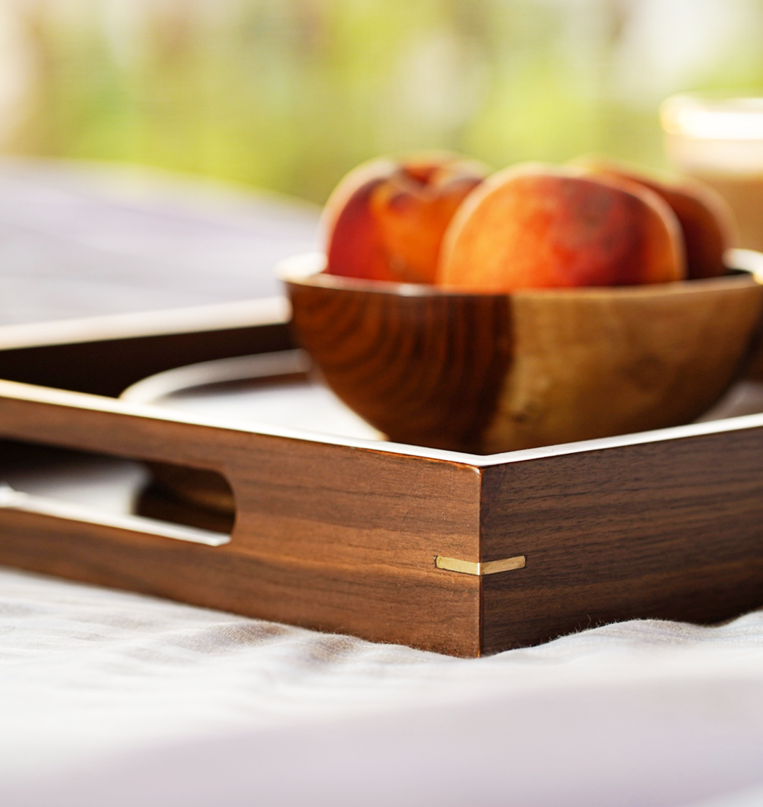 Handmade Wood & Brass Tray