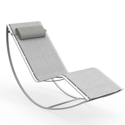Cot Outdoor Recliner Chairs in White Metallic