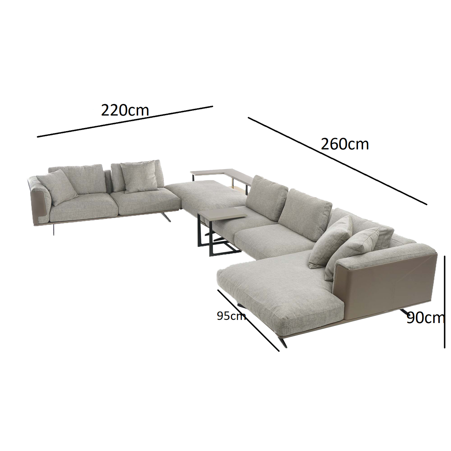 Atlantide Sofa shape L with elegant colors