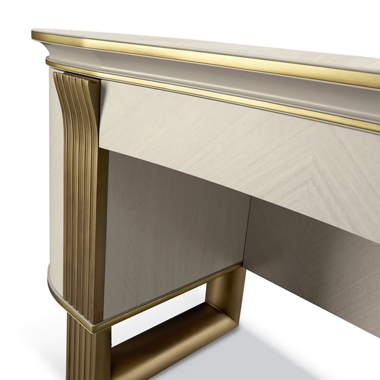 White and gold vanity desk