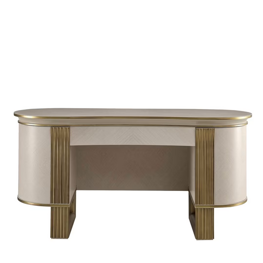 White and gold vanity desk